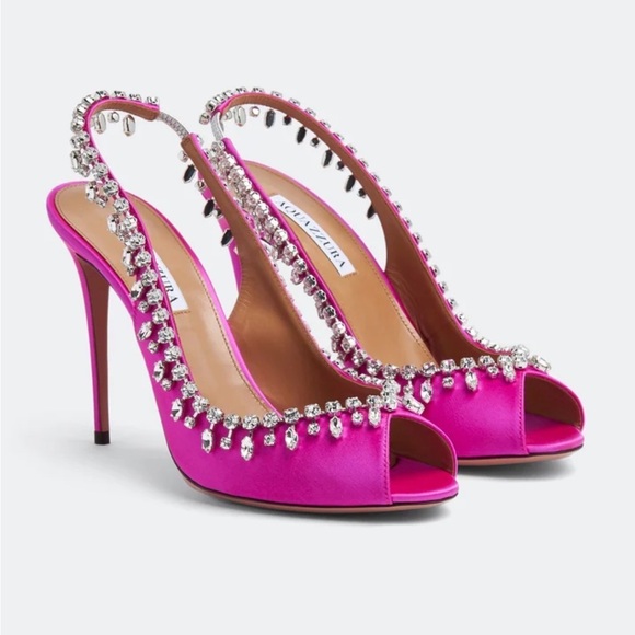 AQUAZZURA Temptation crystal 105 sandals in Fuschia - Size 38 - Picture 3 of 16